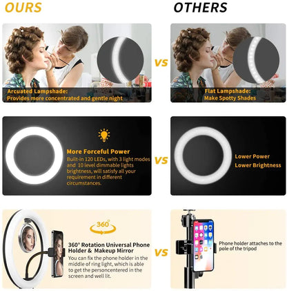 16/26/33cm LED Selfie Ring Light with Phone Stand Dimmable led Fill Lamp Photography Ringlight for Tiktok Video Live Fill Lamps