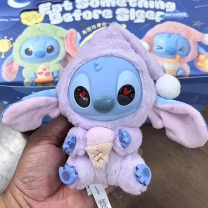 Heißes Spielzeug! Kawaii Stitch Blindbox-Tasche „Eat Some Thing Before Sleep“-Serie Vinyl-Anhänger, süße Puppe, Überraschungsbox, flauschige Puppe für Erwachsene