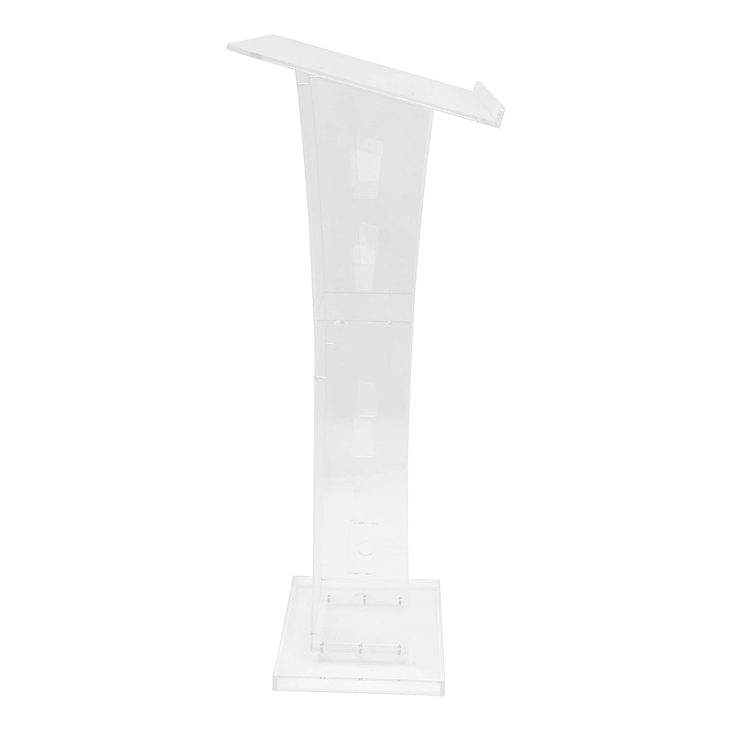 Acrylic Podium Floor Standing Clear Lecterns W/ Storage Shelf School Stand Desk Church Pulpit Office Lecture Table 43in H