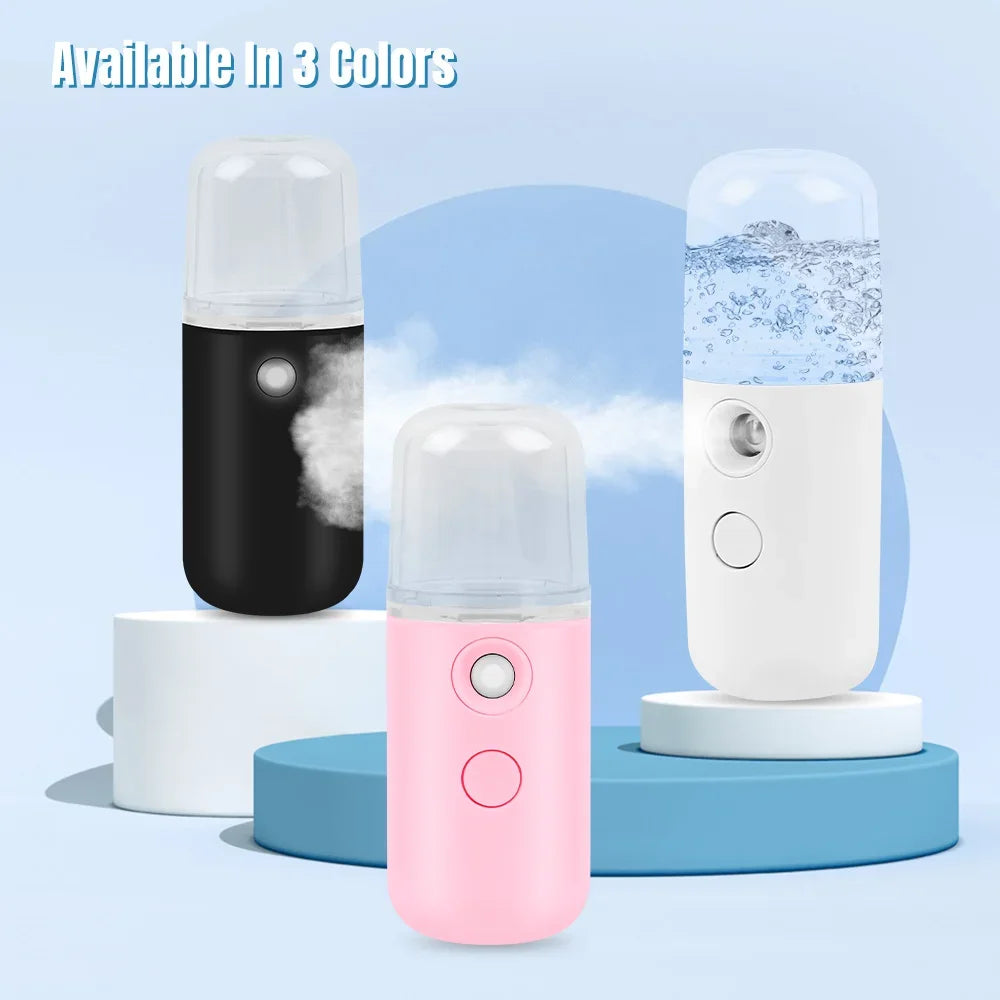 Mini Portable Humidifier Nano Mister Facial Steamer Device Beauty Spray Hydrating Apparatus Cold Spray Apparatus Rechargeable
