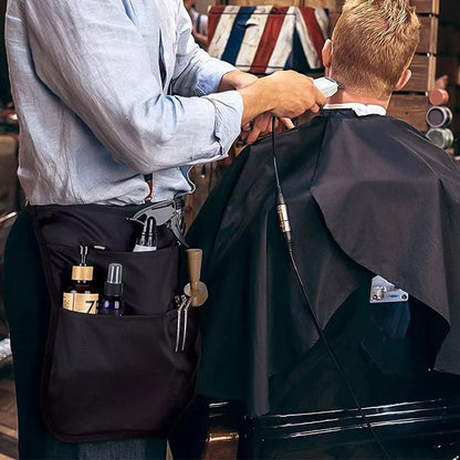 64*44cm Hair Stylist Half Apron with Adjustable 5 Pockets Belt Waterproof Professional Barbers Hairdresser Tools Storage Apron