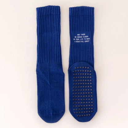 Yoga Socks Indoor Cotton Mid-tube Bottom Professional Non-slip Silicone Fitness Socks gym Floor Socks Dance Pilates Sports Socks