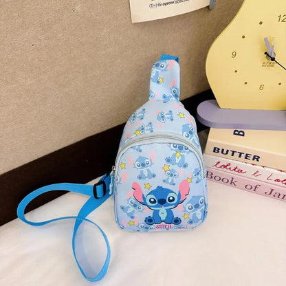Stitch & Angel Sling Chest Bag, Cartoon Anime Crossbody Bag, Fashionable Casual Shoulder Bag with Coin Purse for Daily Travel