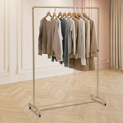 Movable Clothes Rack Universal Wheels Coat Rack Floor Clothes Hanger Bedroom Garment Rack Metal Clothing Rack Wardrobe Furniture