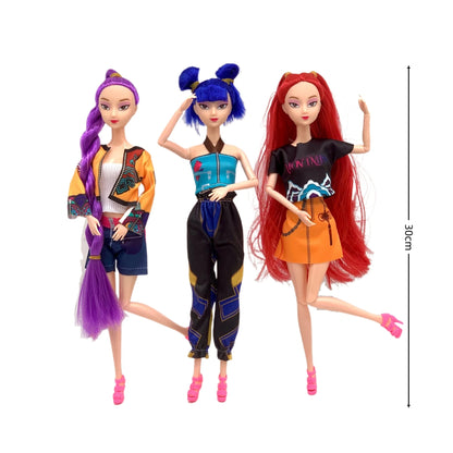 2025 NEW Kpop Demon Hunters Action Figure Vinyl Doll Toy Kawaii Huntrix Anime Figures Rumi Mira Zoey For Children Christmas Gift