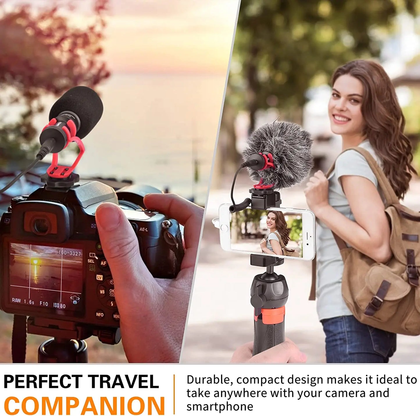 Camera Microphone,COMICA CVM-VM10II Professional Shotgun Microphone with Shock Mount For iPhone,DSLR Camera,Android Smartphones