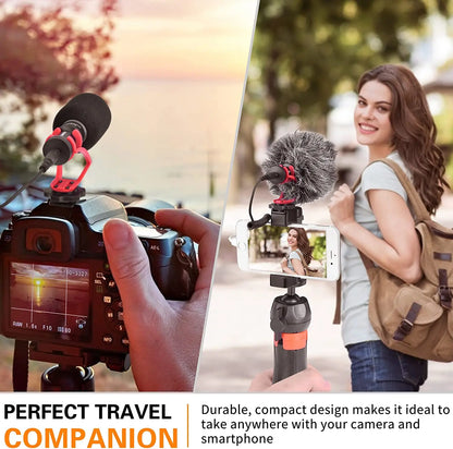 Camera Microphone,COMICA CVM-VM10II Professional Shotgun Microphone with Shock Mount For iPhone,DSLR Camera,Android Smartphones