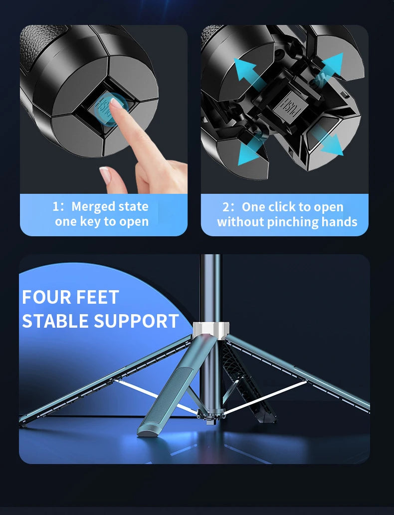 1.8m Extendable Auto Face Tracking Selfie Stick Tripod 360° Rotation Phone Stand with Wireless Remote for Tiktok YouTube Vlog