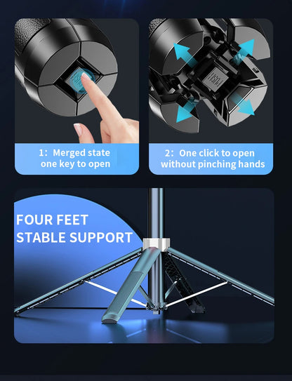 1.8m Extendable Auto Face Tracking Selfie Stick Tripod 360° Rotation Phone Stand with Wireless Remote for Tiktok YouTube Vlog