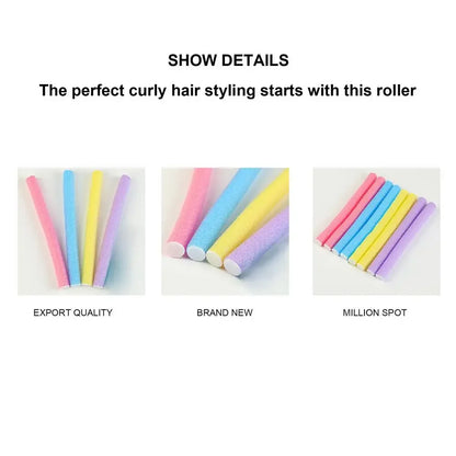 Бигуди 10pcs Heatless Hair Curler No Heat Hair Rollers Soft Curls Curling Rod Roller Sticks Foam Rods Hair Styling Tools 헤어롤