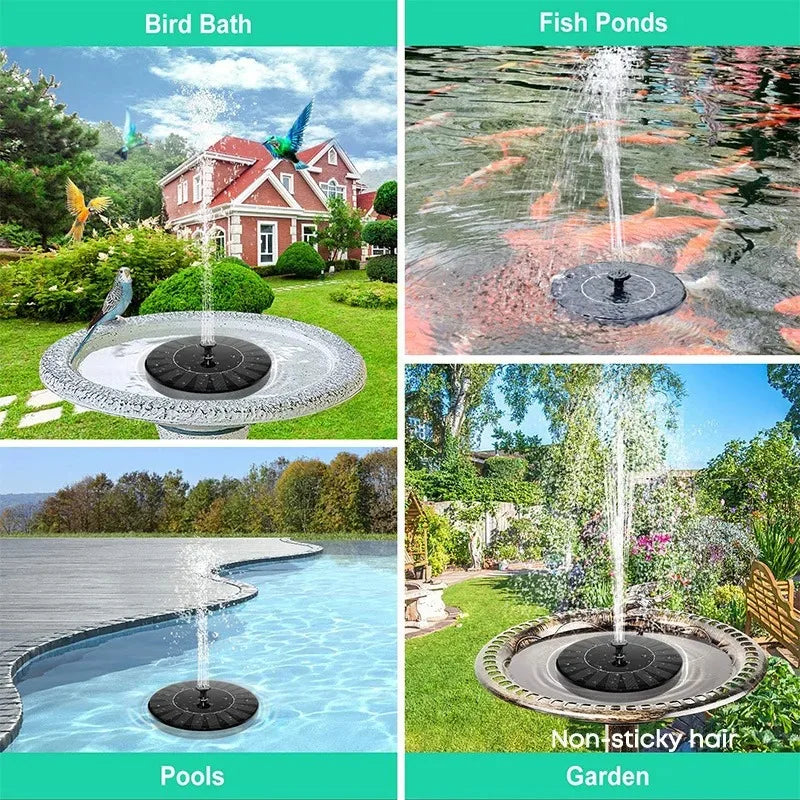New Mini Solar Water Fountain Pool Pond Waterfall Fountain Garden Supplies Decoration Outdoor Solar Powered Fountain Bird Baths