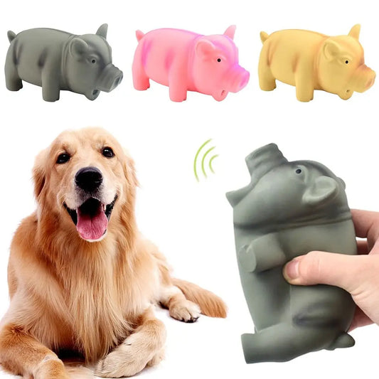 1PC Rubber Sound Pig Grunting Squeak Latex Pet Chew Toys for Dog Squeaker Chew Training Puppy Supplies Pet Products