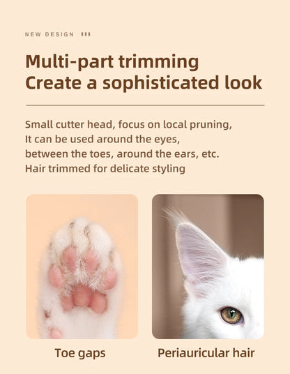 Pet Dog Electric Groomer Trimmer with LED Light Waterproof Pet Foot Hair Trimmer Low Noise Cat Dog Face Foot Ear Hip Paw Shaver