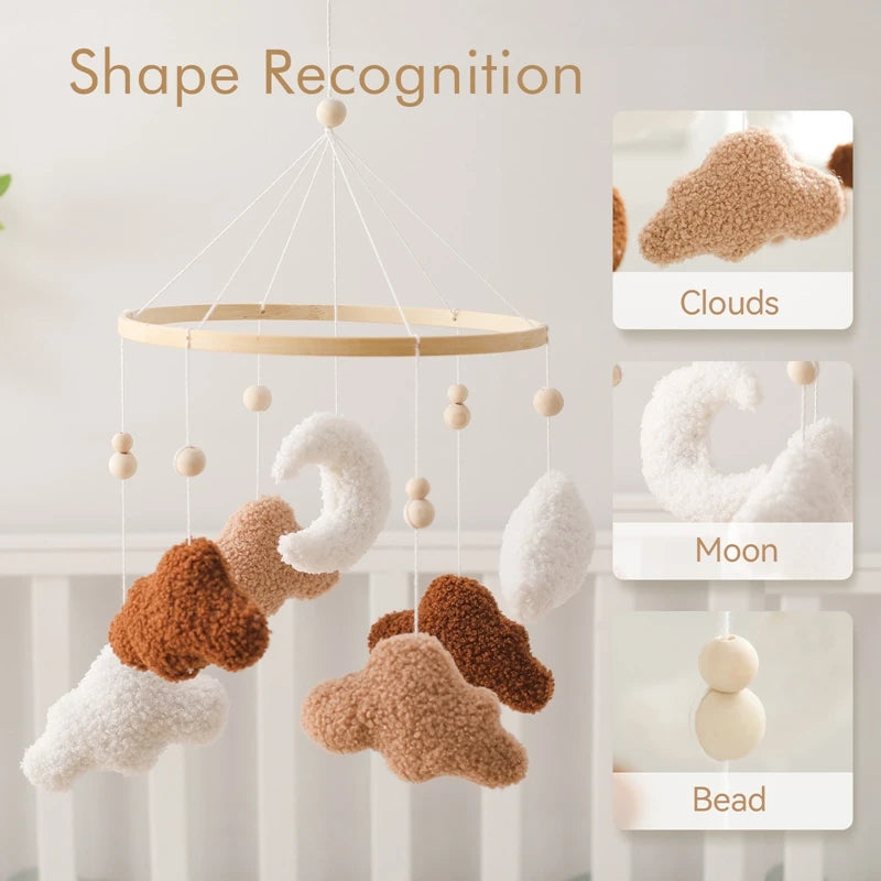 Baby Crib Mobile Bed Bell Toys Musical Rattle Educational Toys Bed Bell Newborn Mobile Bed Bell Bracket Baby Hanging Toys Holder