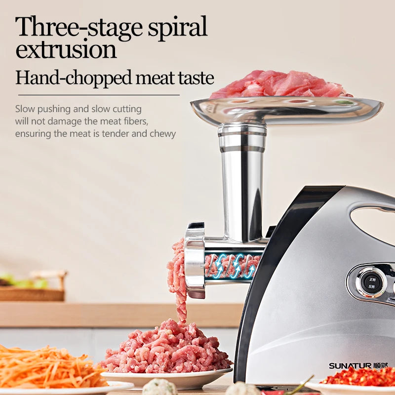 SUNATUR Premium Elektrischer Zerkleinerer &amp; Fleischwolf - Küchengeräte Zerkleinerer, Prozessor, Zerkleinerer für alle Ihre Kochbedürfnisse