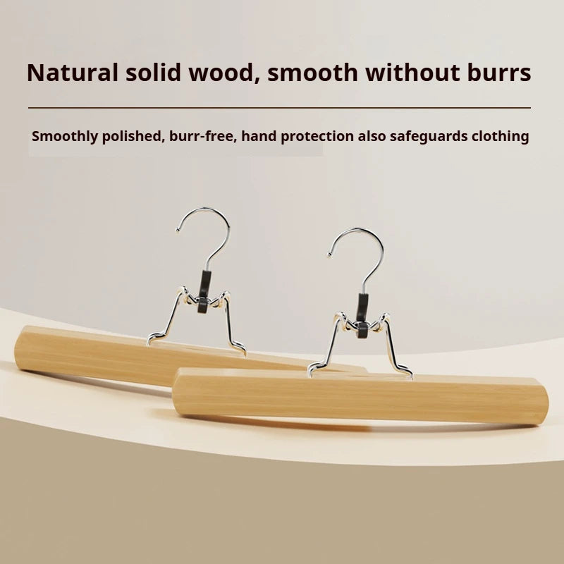 5pcs super strong clamping force solid wood pants rack pants and skirt clips non-slip traceless home storage