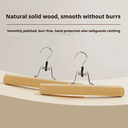 5pcs super strong clamping force solid wood pants rack pants and skirt clips non-slip traceless home storage