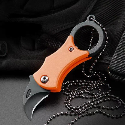 2024 New Outdoor Folding Knife EDC Key Fox Claw  Box Cutter Necklace Knife Camping Portable Self-defense Pocket Knife