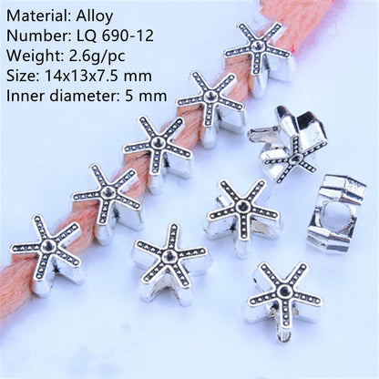5 Pcs Antique Silver Hair Braid Dread Dreadlock Beads Cuffs Tuber Approx 8mm Inner Hole for Hair Styling Accessories Tool
