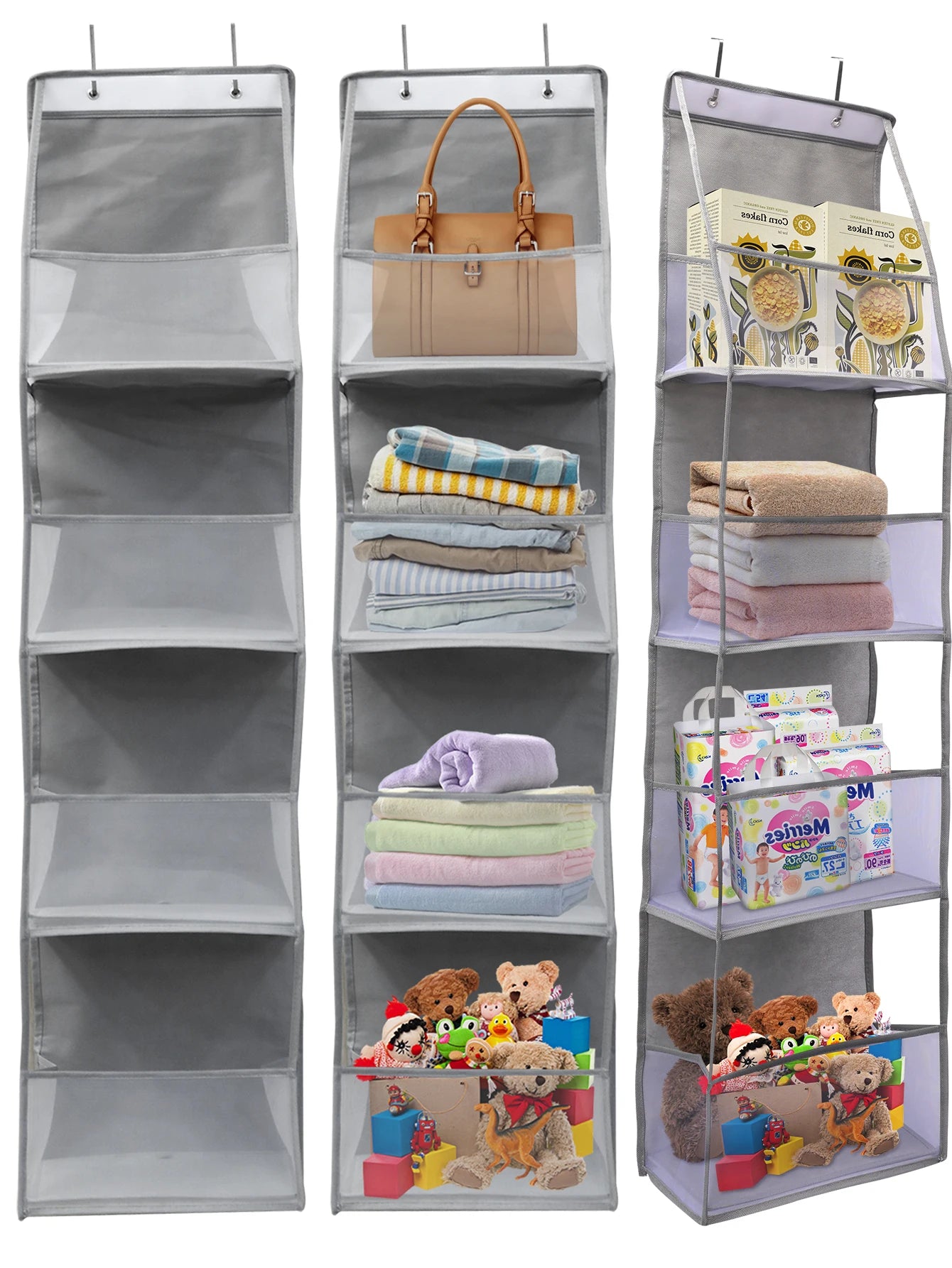 1pc 4 /6Layer Over The Door Hanging Organizer Cosmetics Wall Hanging Storage Organizerfor Nursery Bathroom Closet Bedroom Dorm
