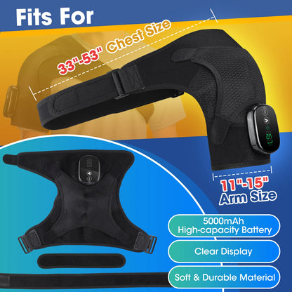 Heated Shoulder Massager Machine Eletric Vibration Heating Shoulder Massage Heater Belt Arm Hand Muscle Relaxation Pad Warmer