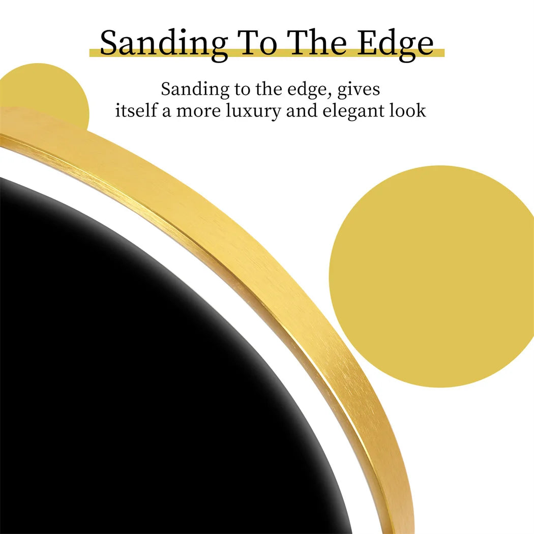 LUVODI Luxury Oval Led Illuminated Bathroom Mirror Gold Aluminum Frame with Demister Pad