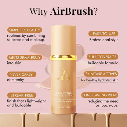 Four-in-one color-changing liquid foundation,with SPF50+ longwearing and no makeup removal, no powder sticking, moisturizing