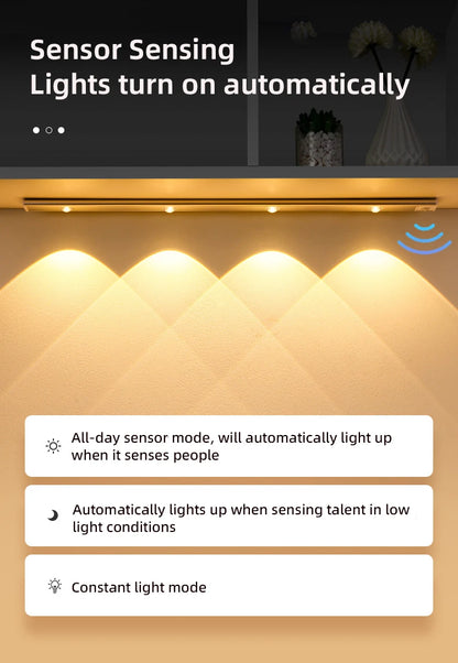 LED Motion Sensor Wireless Ultra Thin Night Light USB LED Wine cooler Light For Kitchen Cabinet Bedroom Wardrobe Indoor Lighting