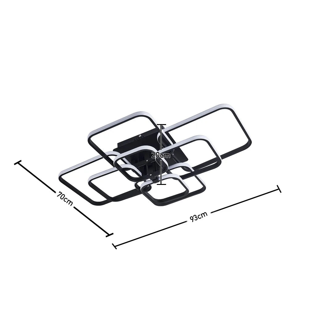 KOMORE Moderne, energieeffiziente LED-Deckenleuchte, halbaufgesetzt, Weiß / Stufenlos dimmbar