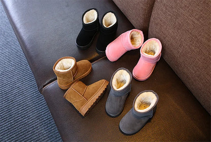 Kids Winter Slippers - Luxury Fur Lined Non-Slip Indoor Boots for Boys & Girls