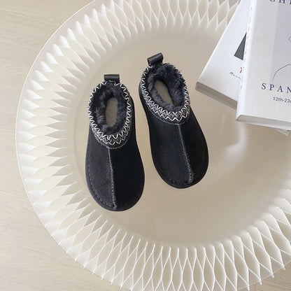 Kids Winter Slippers - Luxury Fur Lined Non-Slip Indoor Boots for Boys & Girls