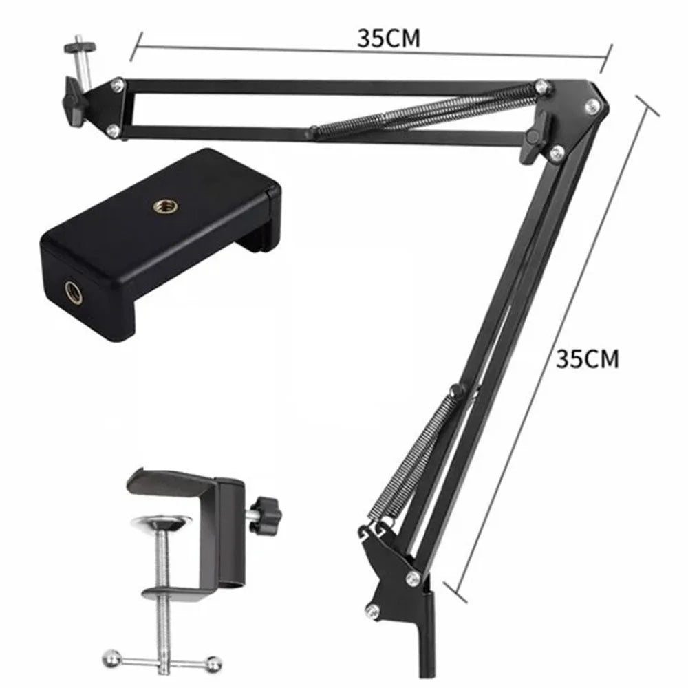 Roreta Flexible Arm Tripod For Phone Stand Table Folded Anchor Online Desktop Laptop Video Live Overhead Shot Photography