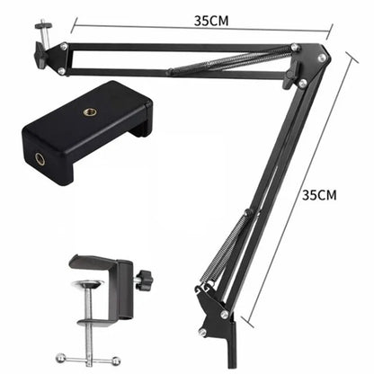 Roreta Flexible Arm Tripod For Phone Stand Table Folded Anchor Online Desktop Laptop Video Live Overhead Shot Photography