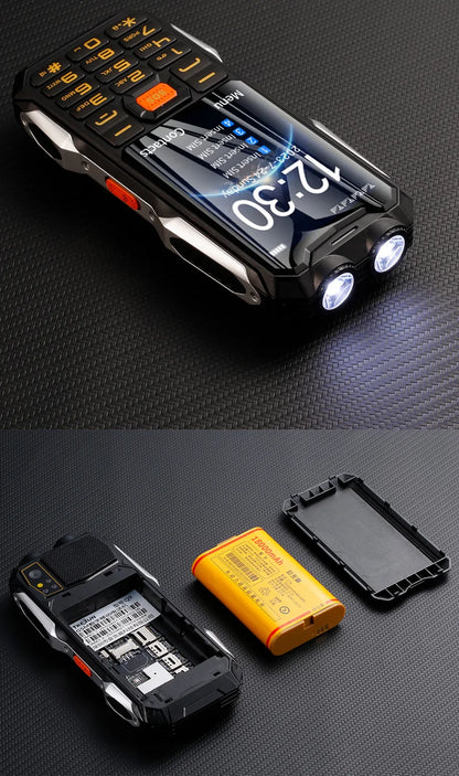Q9 GSM 2G Network Mobile Phone 4 SIM Cards Rugged Bar Cellphone 3.5Inch HD Display Big Battery Loud Voice For Elderly