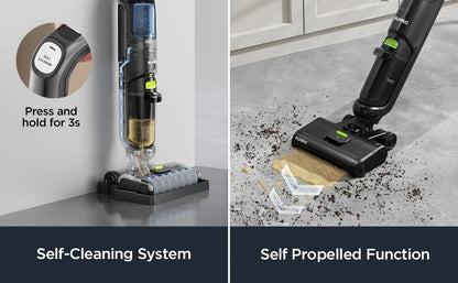 EUREKA NEW400 Cordless Wet Dry Cordless Vacuum Cleaner, Lightweight, Smart Cordless Vacuum Cleaner and Mop, Self-Cleaning