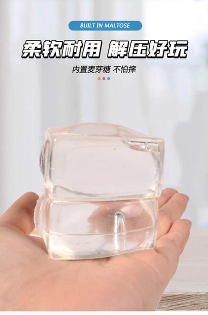 Transparent Ice Cubes Soft TPR Slow Rebound Sequins Maltose Ball Pinch Toy Stress Relief Elastic Squeezing Ball Decompression