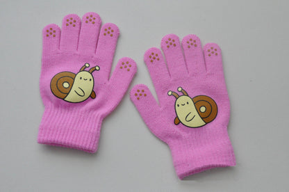 Children Knitted Warm Gloves For 5-12Y Baby Students Winter New Insect Full Finger Mittens Outdoor Cycling Skiing Gloves