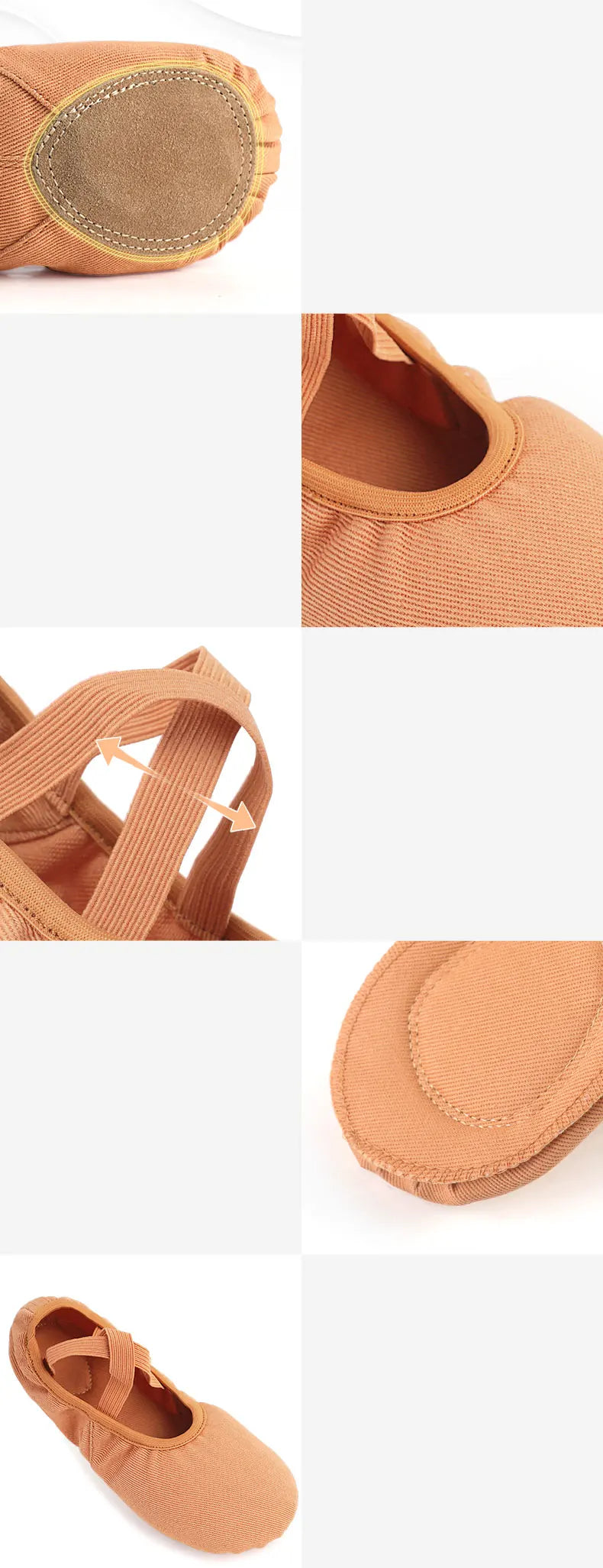 Ballet Shoes for Girls & Women - Stretch Canvas Dance Slippers with Split Sole & Elastic Fit