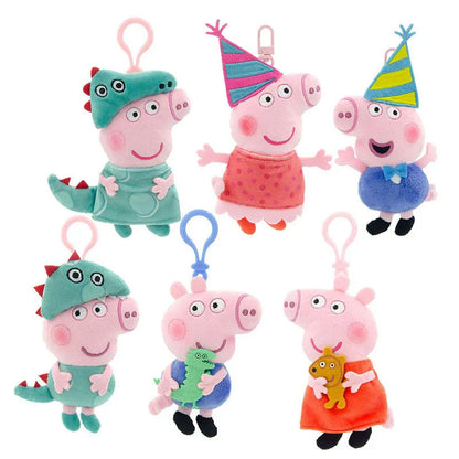 Peppa Pig 12cm Small Pendant Plush Doll George Pig Backpack Pendant Key Decoration Children's Gifts Cartoon Anime Toy Ornaments