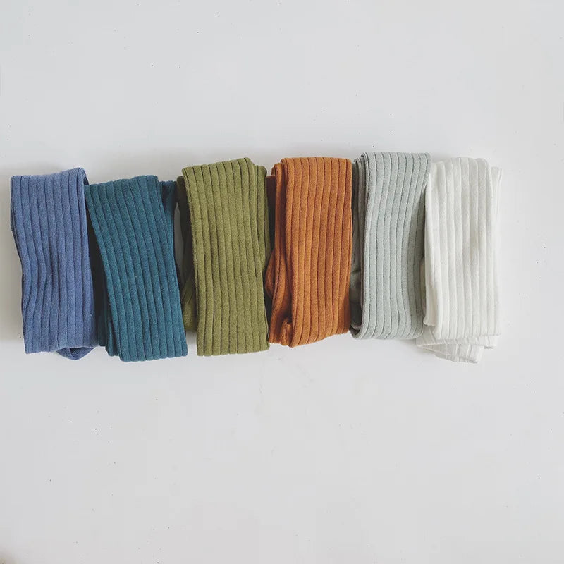 Girls Cotton Tights - Soft Knitted Pantyhose for Babies & Toddlers | Macaron Colours