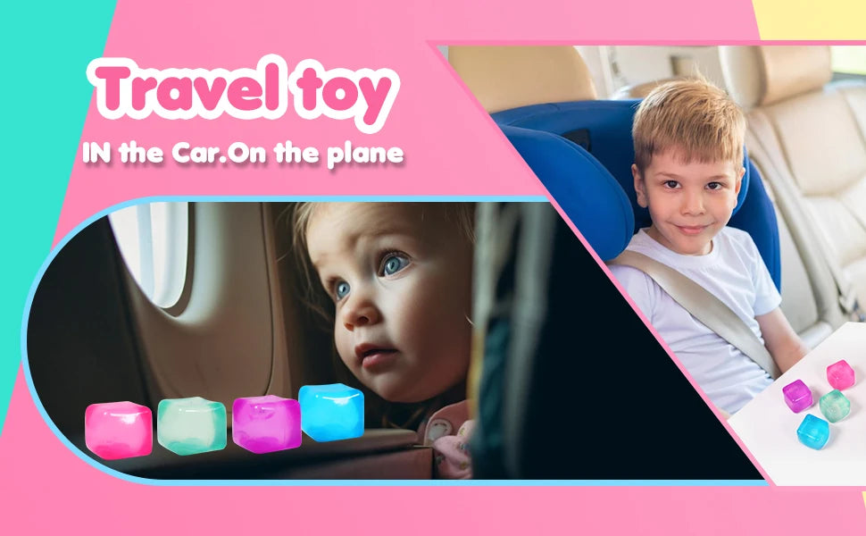 Ice Cube Shaped Fidget Toy Square Stress Relief Ball Squishy Squeeze Toys for Anxiety ADHD Stress Relief Sensory Toys for Adults