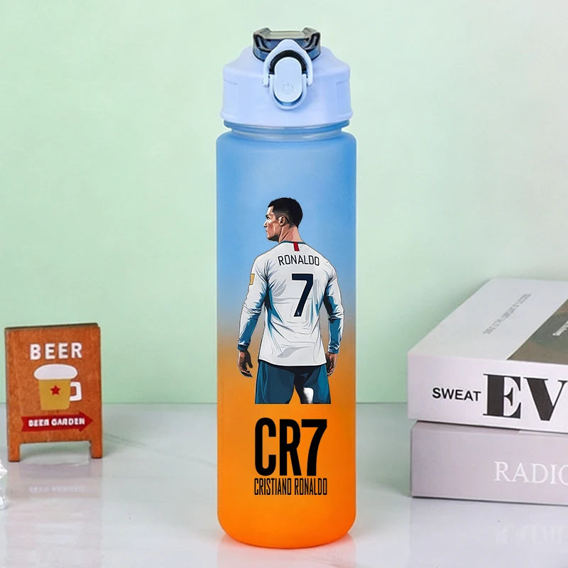 750ml CR7 Sports Water Bottles Anime Football Star Ronaldos Frosted Bottle Outdoor Travel Gym Fitness Jugs Portable Drinking Cup