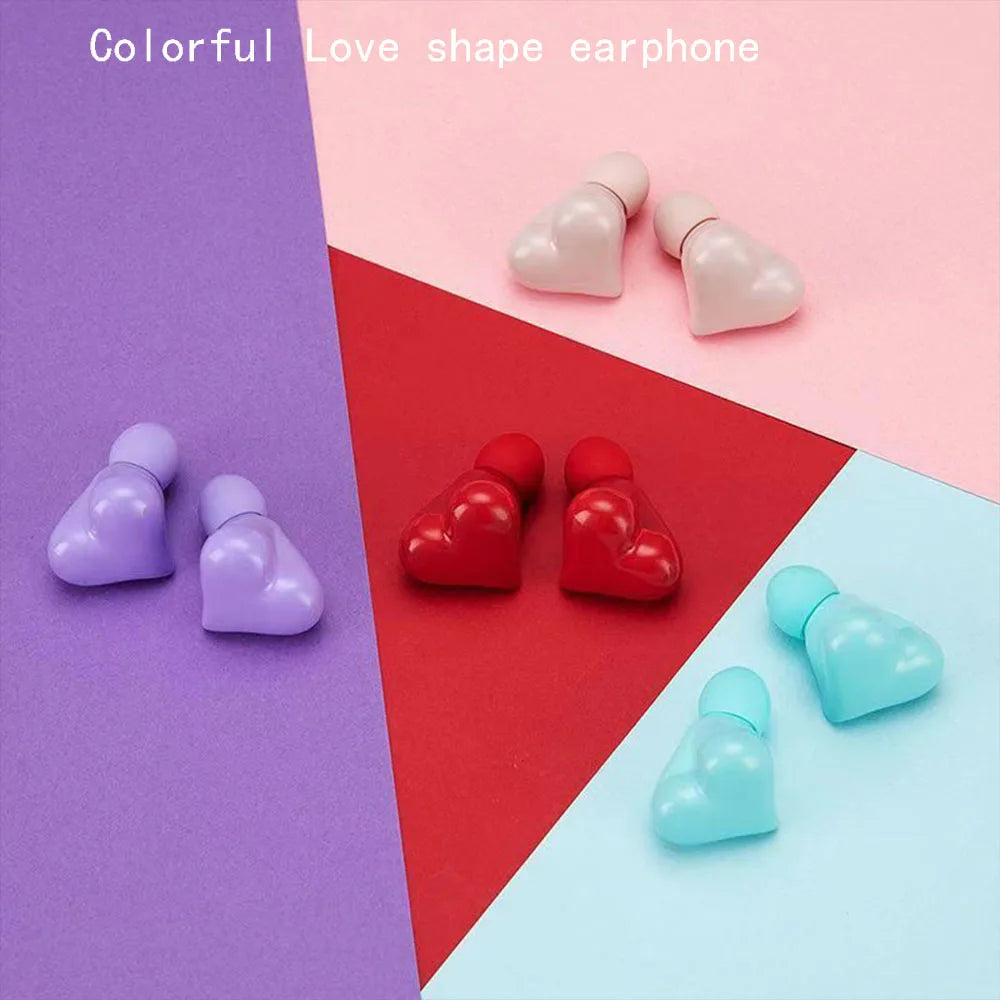 New  Heart Shaped Wireless Bluetooth Headphones Heart Shaped Earphones woman Earphone High Quality Heart Earbuds Girl Gift