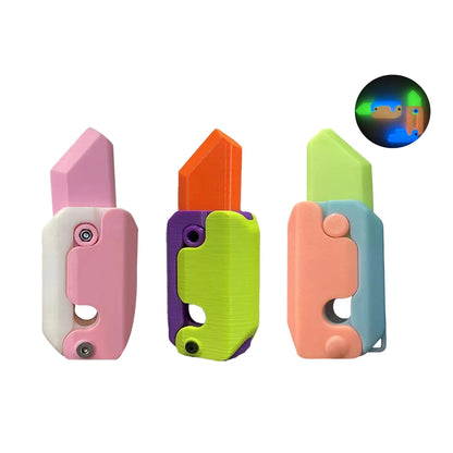 Gravity Folding Claw Knife Radish Knife 3d Printing Gravity Knife Small Radish Knife Push Card Decompression Fidget  Mini Toy
