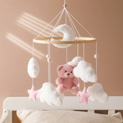 Baby Crib Mobile Bed Bell Toys Musical Rattle Educational Toys Bed Bell Newborn Mobile Bed Bell Bracket Baby Hanging Toys Holder