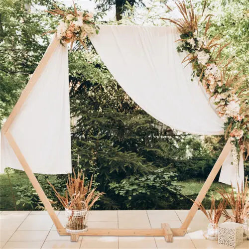 Heavy Duty Wedding Party Arch Door Background Wooden Hexagon Flower Arbor Stand Ceremony Archway Decor