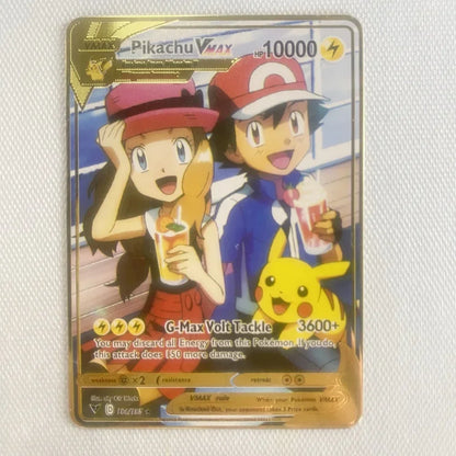 Pokémon 32er-Karten Goldmetall-Pokémon-Karten Englisch Harte Eisenkarten Mewtu Pikachu Gx Glurak Vmax Paket Spielkollektion