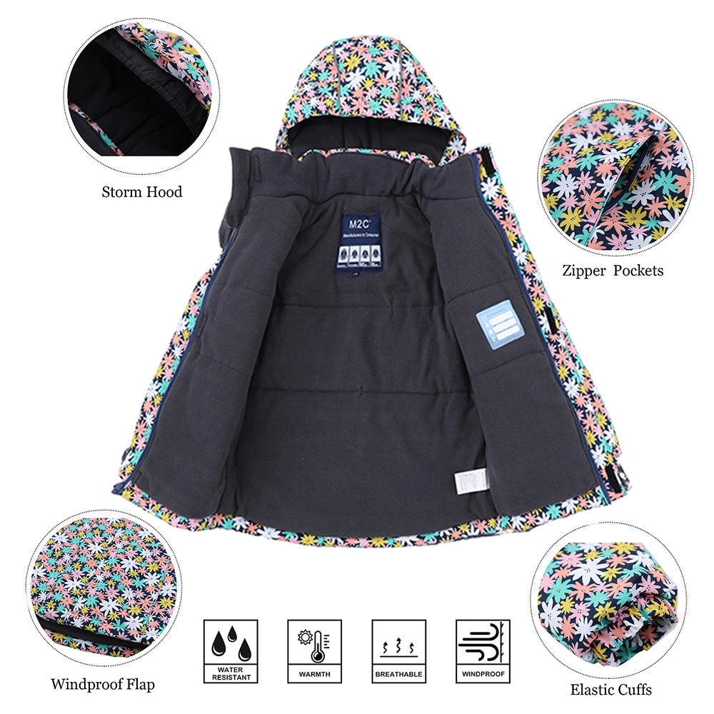 Kids Ski Suit Waterproof Snowboard Jacket & Pants Set - Boys Girls Winter Snow Gear 3-12 Years