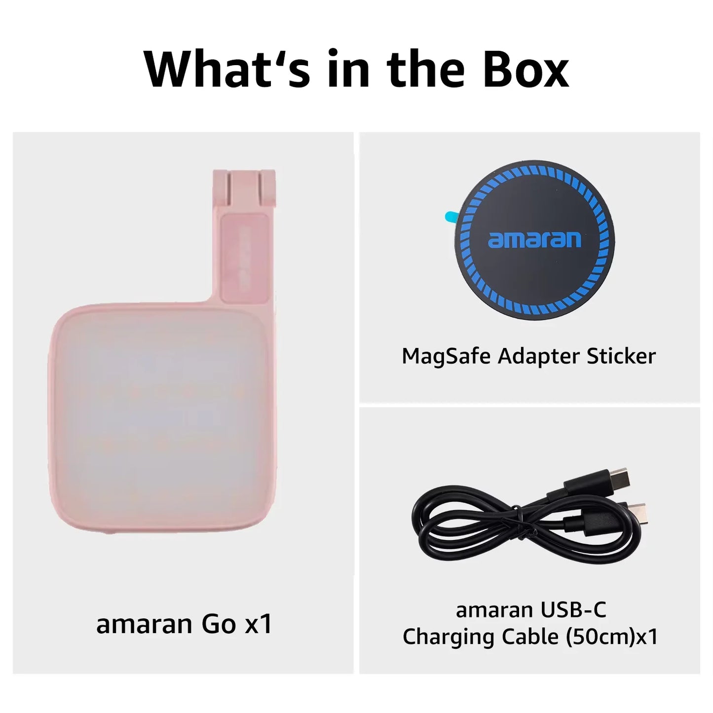 amaran Go Magnetic Phone Selfie Light Rechargeable Portable Light with Mirror for Selfie Makeup Video Conference TikTok Youtube
