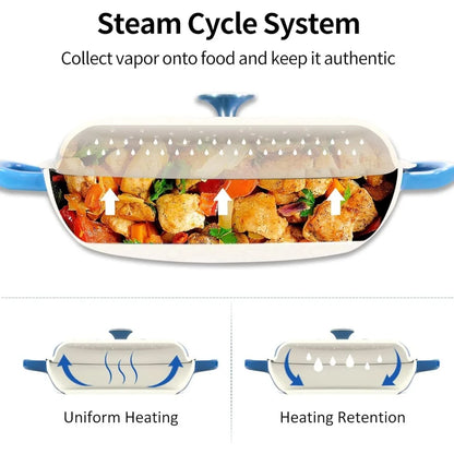 4.5L Dutch Oven Soup Pot Cast Iron Casserole Braiser  Casserole Skillet with Lid and Dual Handles Dutch Oven Baking